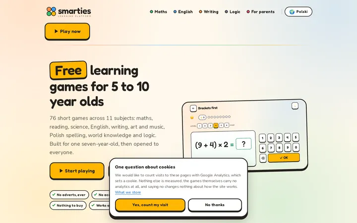 smarties.co home page